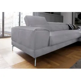 W.Schillig Eckcouch Polyester 3-Sitzer Grau