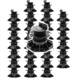 XPOtool Set 30x Stelzlager Terrassen, 2700kg, 60-138mm, Stellfüsse höhenverstellbar (30x, 18.80 x 18.80 cm)