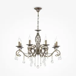 Maytoni Französischer Kronleuchter Grace Kerzen, Klassischer Stil, Bronze für Wohnzimmer, Esszimmer und Schlafzimmer