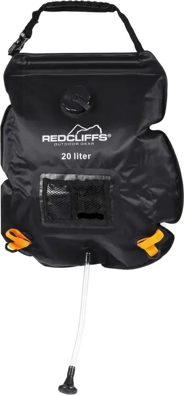 Camping-Duschbeutel mit Duschkopf, 20 Liter, Schwarz, Perfekt für Camping und Outdoor-Festivals