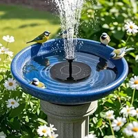 16cm Vollautomatischer Solarbrunnen Mit 6 Düsen, Solar Vogelbad Brunnen