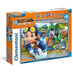 Clementoni® Puzzle Supercolor Kinder Puzzle Maxi Rusty Rivets 104, Puzzleteile, Rätzel / Motorik / Konzentration Spiel bunt