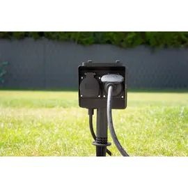McPower Gartensteckdose 3 m Schwarz 2 St.