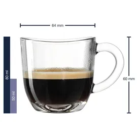 LEONARDO Espressotasse 0,08 l Weiß 6 St.