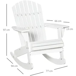 Outsunny - Adirondack Gartenstuhl - 77L x 94B x 97H cm - weiß