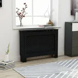 vidaXL Heizkörperverkleidung Schwarz 112x19x81,5 cm MDF