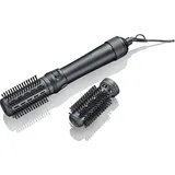 Severin Warmluftbürste rotierend, Keramik-Keratin-Beschichtung, Föhnbürste mit 2 Aufsätze (40mm & 50mm), Kaltluftfunktion, 1.000 W, schwarz, WL 0241