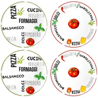 Mambocat Pizzateller Tomate Ø 31 cm 4er Set Grün/Rot/Weiß