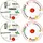 Mambocat Pizzateller Tomate Ø 31 cm 4er Set Grün/Rot/Weiß
