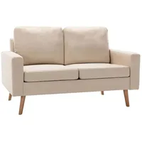 VidaXL 2-Tlg Sofagarnitur Stoff Cremeweiß Modell 3