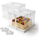 Relaxdays Tortenbox 20 x 30 x 30 cm 2-tlg. transparent/weiß
