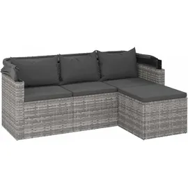 vidaXL Polyrattan Loungesofa grau 362335