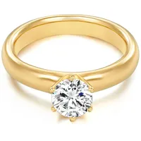 Trilani Ring aus Sterling Silber mit Zirkonia in gelbgold | Gr.: 48