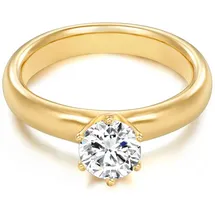 Trilani Ring aus Sterling Silber mit Zirkonia in gelbgold | Gr.: 48
