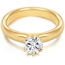 Trilani Ring aus Sterling Silber mit Zirkonia in gelbgold | Gr.: 48