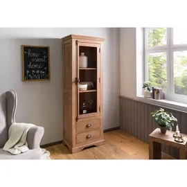 Massivmoebel24 Vitrine Toulouse 65 x 45 x 190 cm Beige