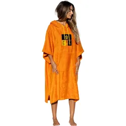 Poncho Surf | Orange | 100% Tencel | Mit Ärmeln orange Einheitsgröße