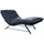 W.Schillig Relaxliege daily dreams Leder 95 x 91 x 170 cm Blau mit Kissen