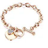 COLLEZIONE ALESSANDRO Strassherz Armband rosa Metall onesize