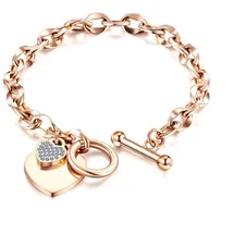 COLLEZIONE ALESSANDRO Strassherz Armband rosa Metall onesize