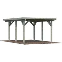 Palmako Karl Einzel-Carport 360 x 512 cm Grau tauchgrundiert
