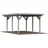 Einzel-Carport 360 x 512 cm Grau tauchgrundiert