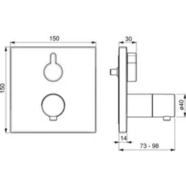 Hansa Universal Thermostat, für Wanne, 40589073,