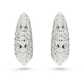 Swarovski Sublima Drop-Ohrhänger, Kristallperle, Rundschliff, Weiß, Rhodiniert