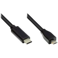 Good Connections USB 2.0 Kabel C-Stecker < Micro B Stecker, CU, schwarz, 1 m