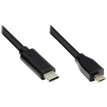 Good Connections USB 2.0 Kabel C-Stecker < Micro B Stecker, CU, schwarz, 1 m