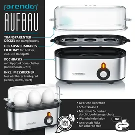 Arendo Frühstücks Set 1,5 l Silber