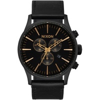Nixon Herren Analog Quarz Uhr mit Leder Armband A405-3088-00