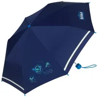 Scout Kinder-Taschenschirm mit reflektierenden Streifen Nebula blau