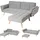 Mendler Schlafsofa HWC-K18 mit Ottomane, Couch Sofa Gästebett, Schlaffunktion 218x175cm Stoff/Textil hellgrau ~ Grau