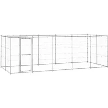 vidaXL Outdoor-Hundezwinger mit Überdachung 12,1 m2 Stahl