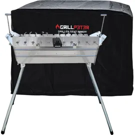 Grillpeter Mangal Ararat 2 mm Schaschlikgrill + 11er Drehspieß Haube Elektromotor