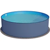 SUMMER FUN Stahlwandpool rund 400x120 cm, Stahl 0,4 mm anthrazit, Folie 0,4 mm blau, Einhängebiese