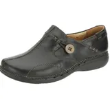 CLARKS Un Loop Mokassin, Black Leather, 37.5 EU - 37.5 EU