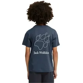 Jack Wolfskin Paw Kurzarm-t-shirt - Paw Midnight Sky - 128 cm