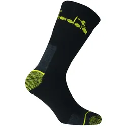 Diadora Unisex Arbeitssocken, 6er Pack - Sportsocken, Baumwolle, Logo, einfarbig Schwarz 43-46