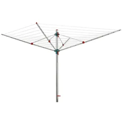 BERLINLODGE Wäschespinne Vento 12 windsichere Halter Aluminium Hx⌀ 170x300cm Höhenverstellbar Zum Betonieren Wäscheständer Wäscheleine Wäschetrockner