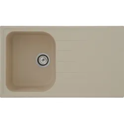 Einbauspüle RESPEKTA "ORLANDO86X50B", beige (natur), B:86cm T:50cm, Verbundwerkstoff, Küchenspülen