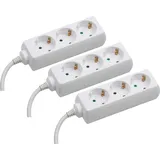 Meister - Steckdosenleiste 3-fach - 3er Set - 1,4 m Kabel - weiß - Kunststoffleitung - IP20 Innenbereich / Steckerleiste / Mehrfachsteckdose /