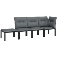 vidaXL Garten-Lounge-Set 4-tlg. schwarz/grau