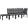 vidaXL Garten-Lounge-Set 4-tlg. schwarz/grau