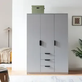 [en.casa] Kleiderschrank Eiselfing 120 x 176 x 52 cm Grau