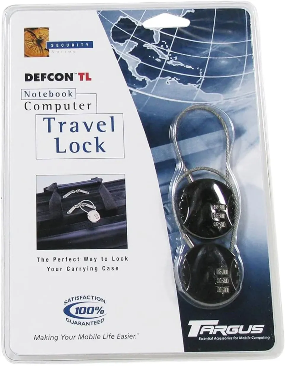 Targus DEFCON TL Travel Lock PA440E perfekt für Laptoptaschen, Koffer oder Ru...