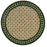 Casa Moro Gartentisch Mediterraner Mosaiktisch, Mosaik Gartentisch Esstisch Balkontisch (grün Terrakotta Ø 100cm groß rund mit Eisengestell, Kunsthandwerk aus Marokko), Handmade, MT2199 grün