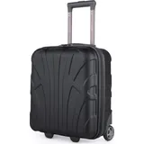 suitline - Kleiner Koffer 45x36x20 cm, Easyjet Freigepäck Underseat Handgepäck, Bordgepäck Trolley leicht, 30 Liter, ABS Hartschale, Schwarz