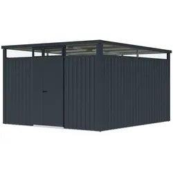 Karibu Metall-Gerätehaus - 343x343x220cm - anthrazit - Blech / Holz